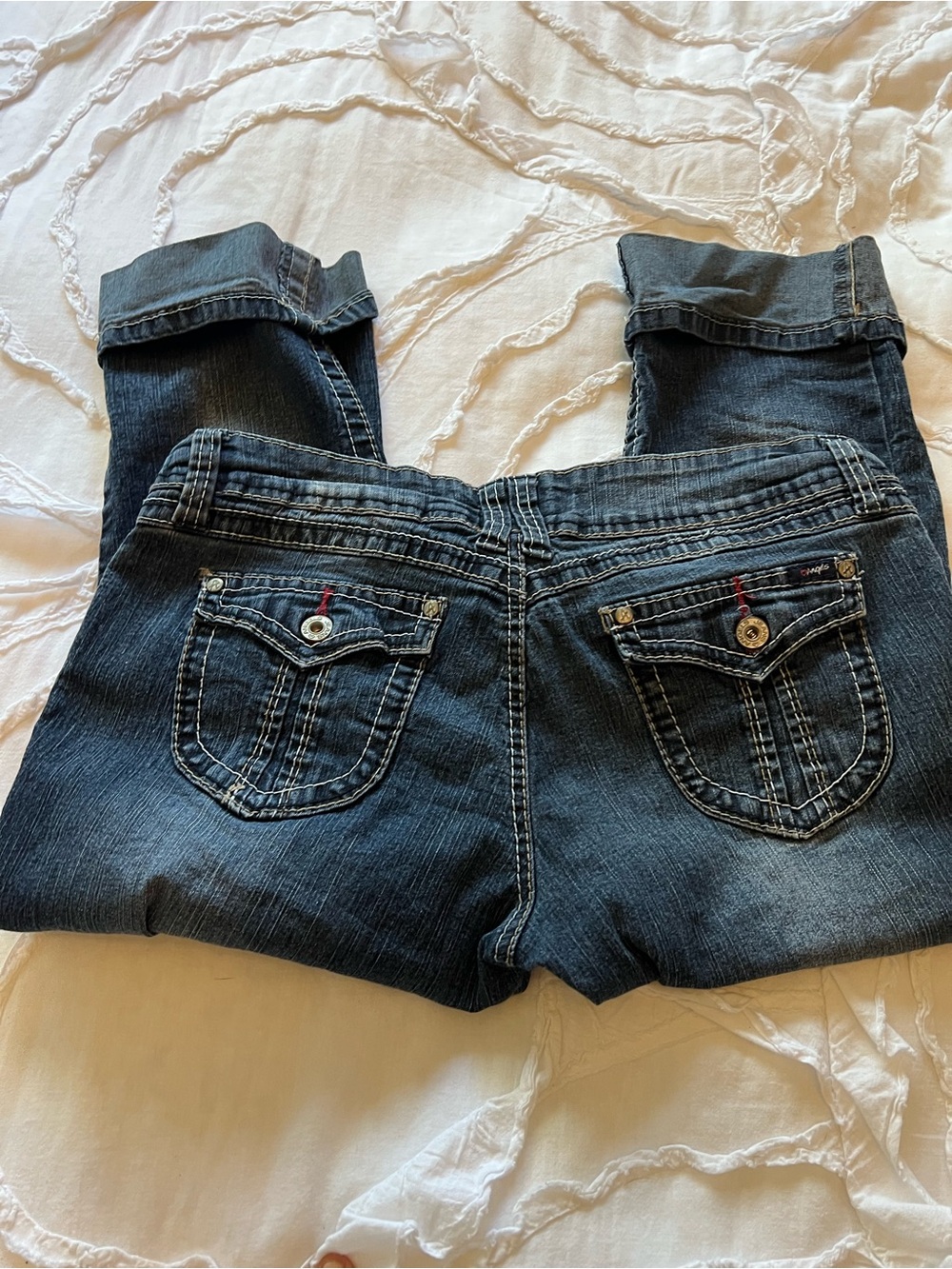 Angels Dark Blue Cropped Capri Jeans - Picture 3 of 3